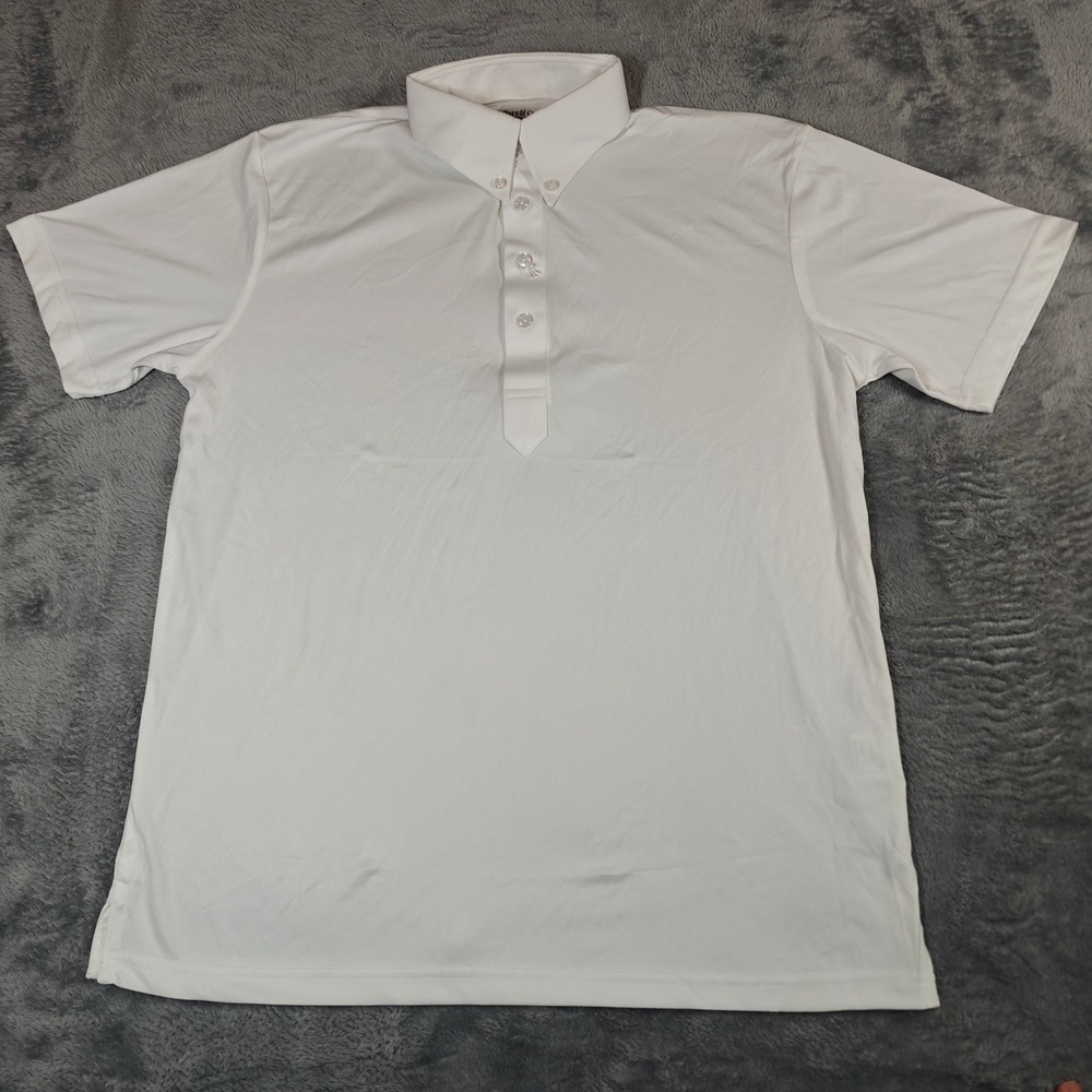 Collars & Co Dress Collar Polo Mens Small White Relaxed Fit Short Sleeve Shirt